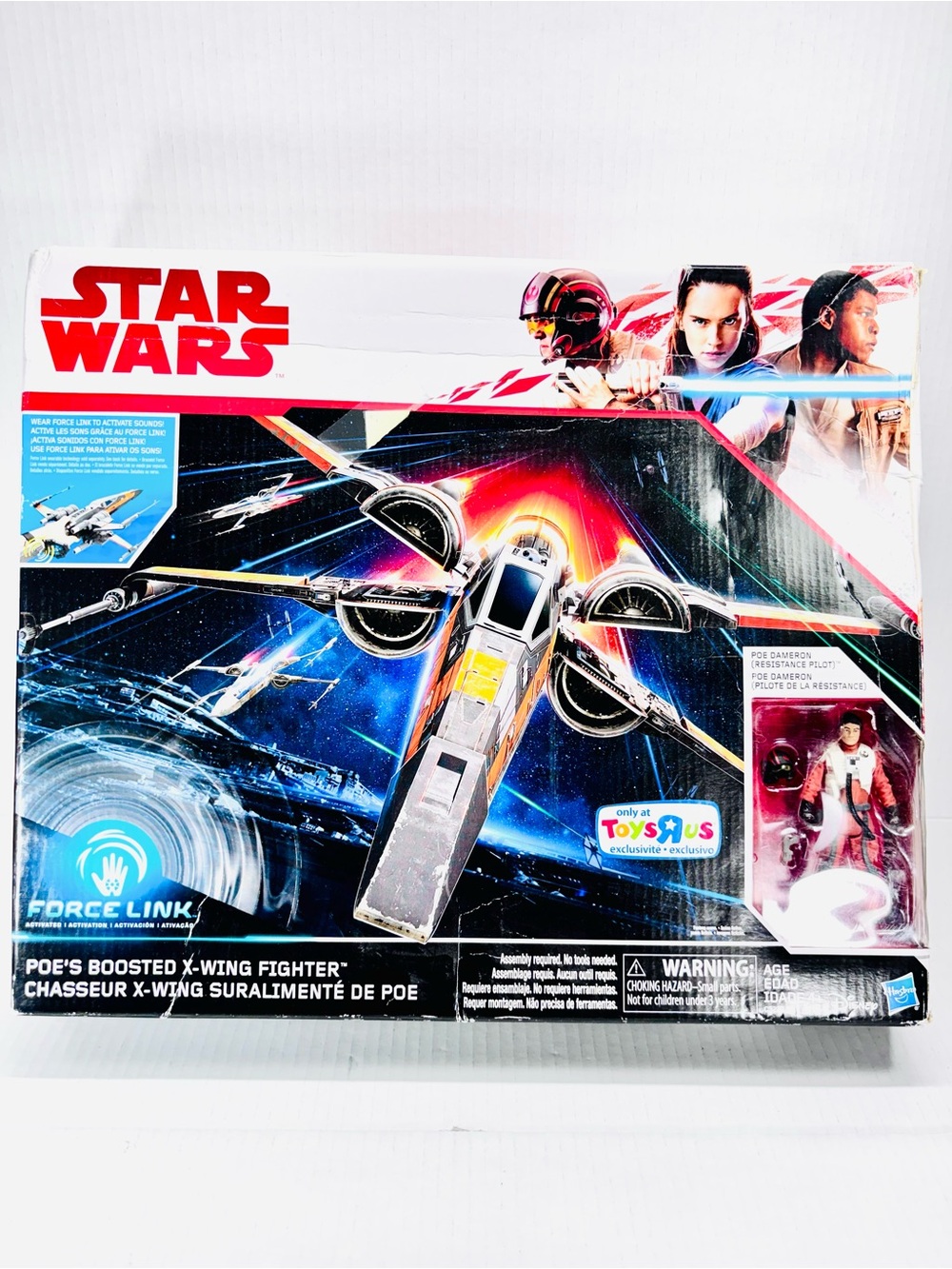 Star Wars Force Link Toys R Us Exclusive Poe’s Boosted X-Wing Fighter NIB